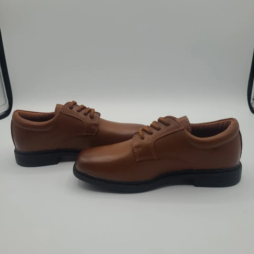 Stacy Adams Boys Dunbar 41179-221 Brown‎ Leather Brown Dress Shoes Size 11 M